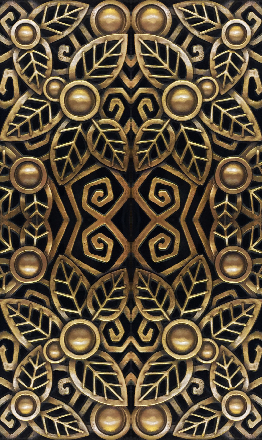 Art Deco Brass Foliage Midi Skirt