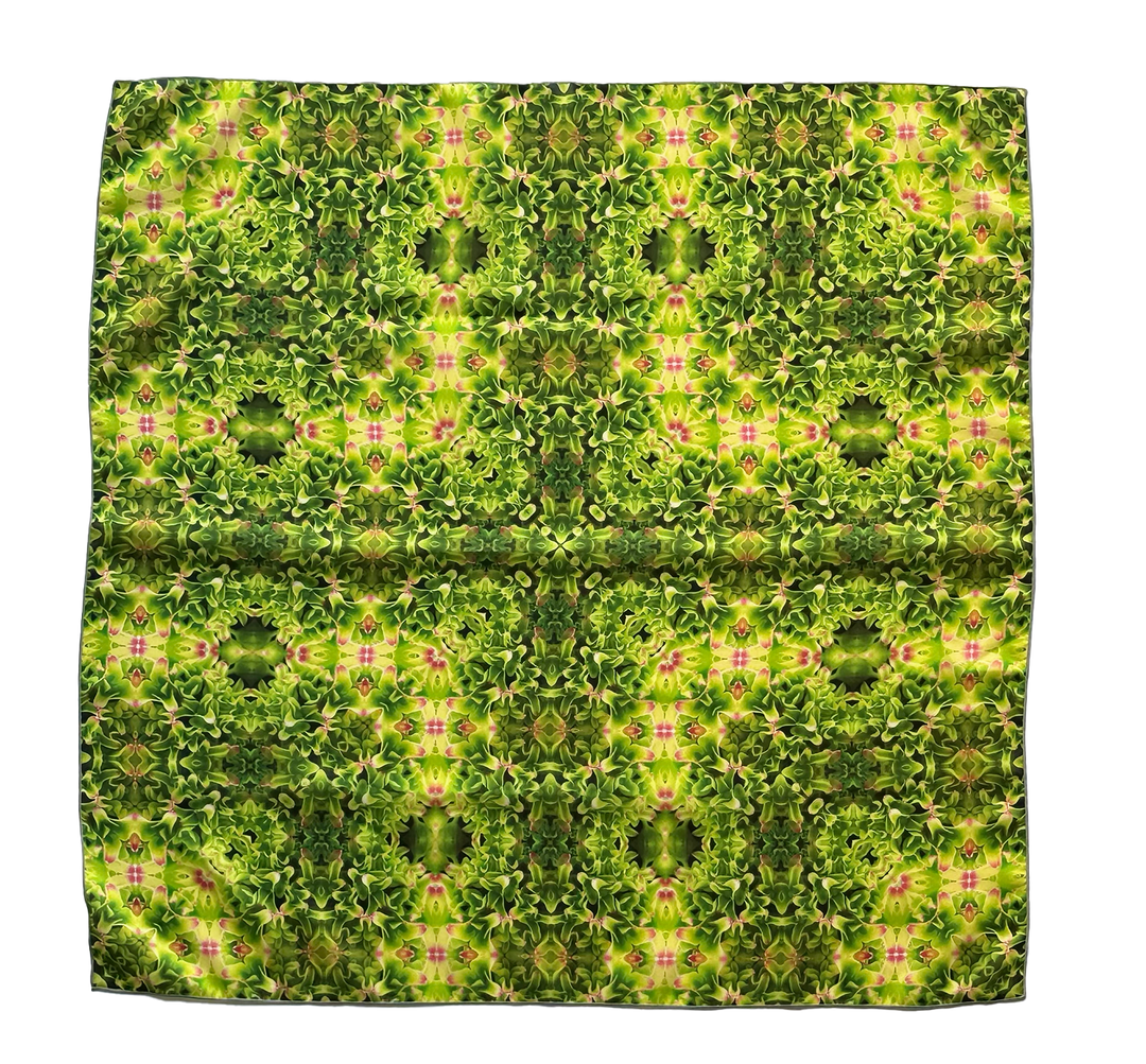 Green Hydrangea Square Scarf