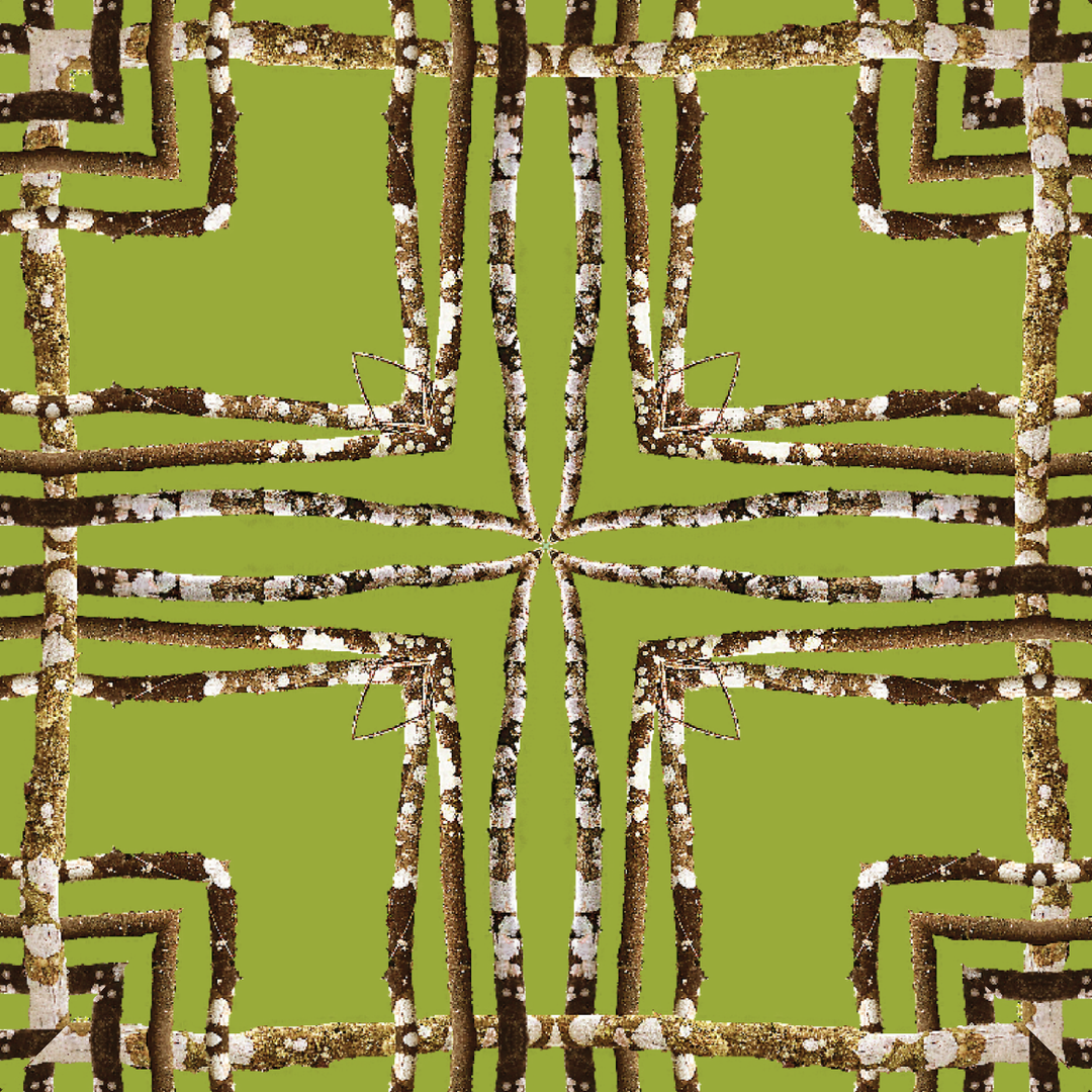 Lichen Logs Green Square Scarf