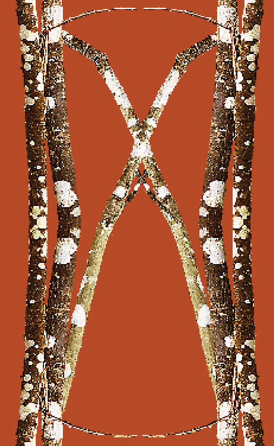 Lichen Log Red Midi Skirt