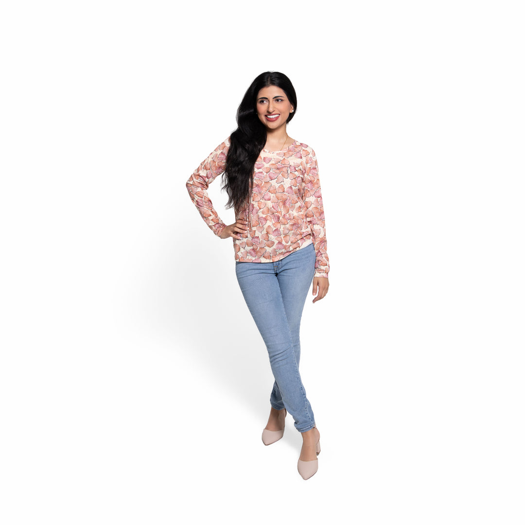 Pink Leaves on the Kitchen Counter Women's T-Shirt