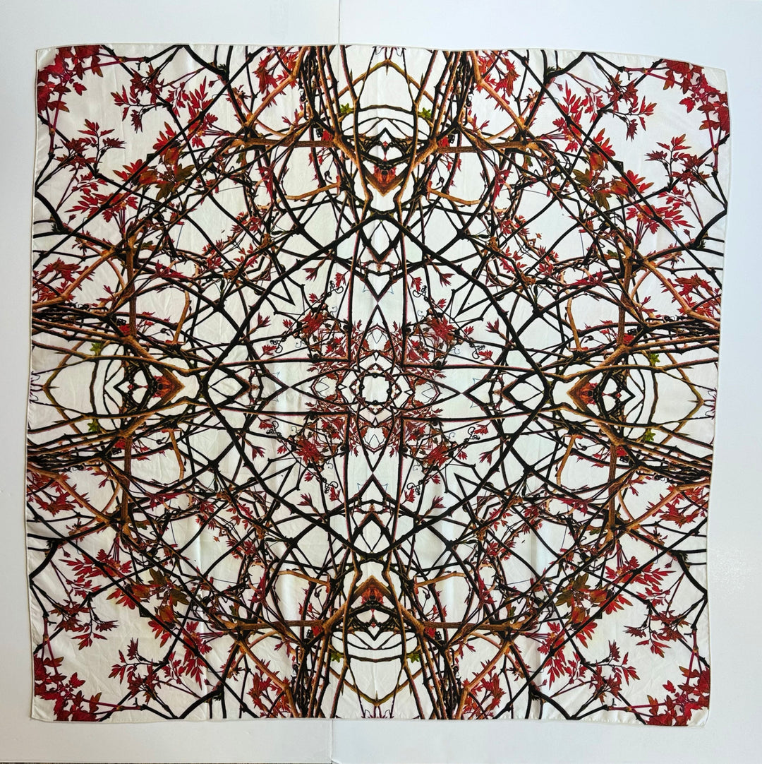 March Red Vine Square Scarf