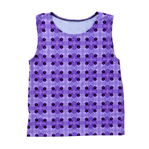 Morning Glory Grid (Long) Loose Tank Top