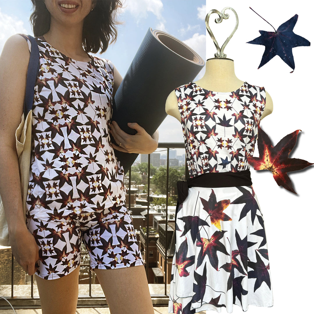 Black Leaf Jumble Wrap Skirt