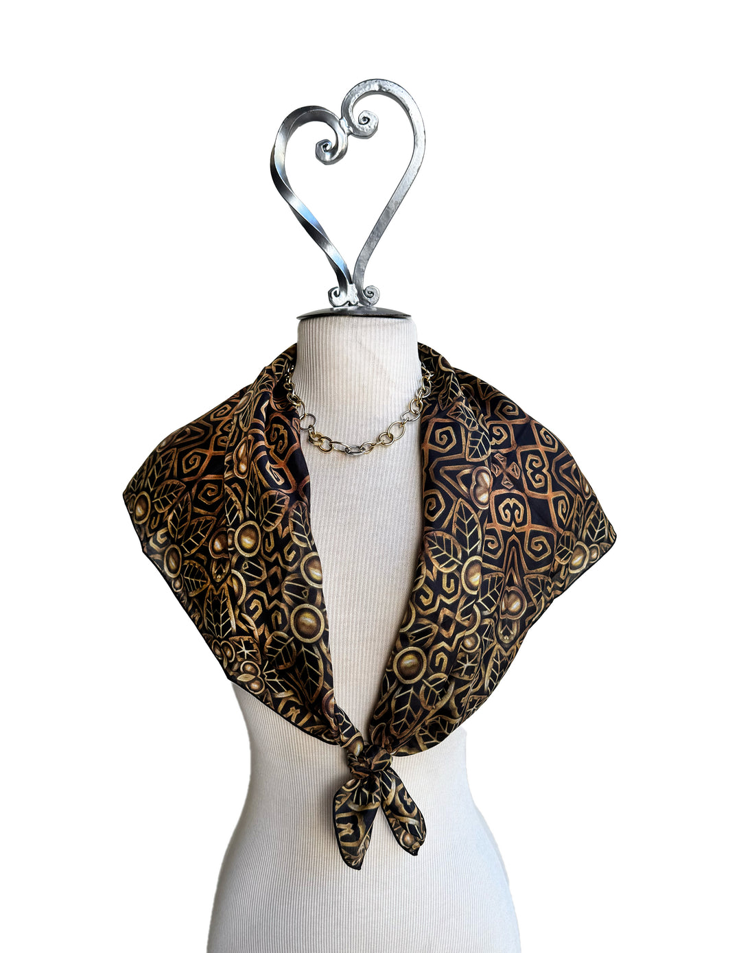 Art Deco Brass Foliage Square Scarf