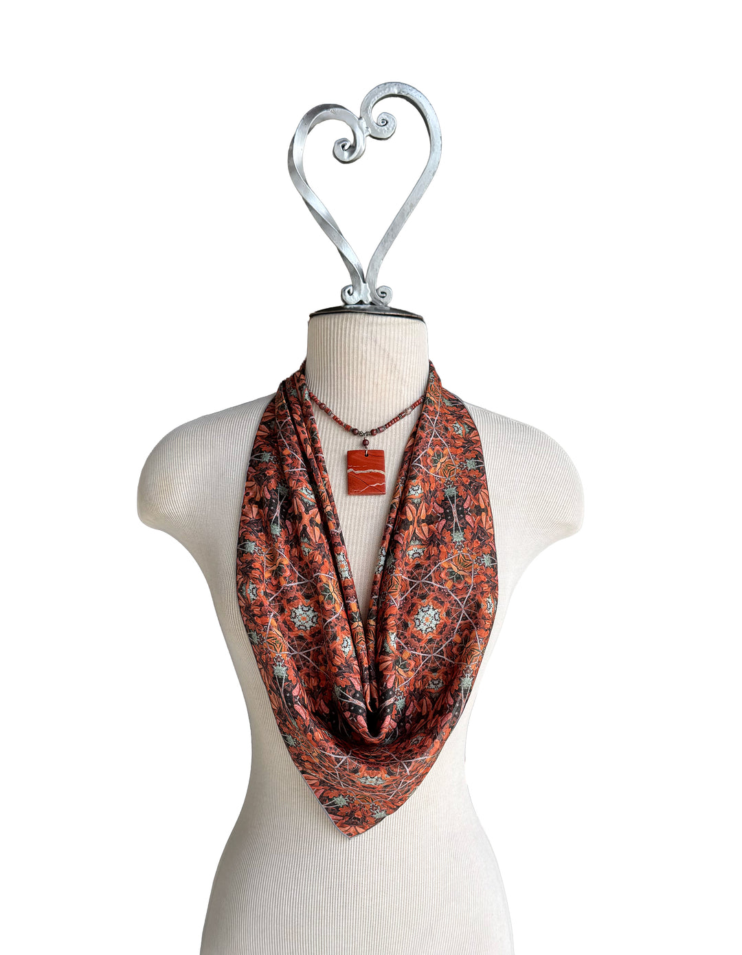 Beryl's Red Leaves Square Scarf