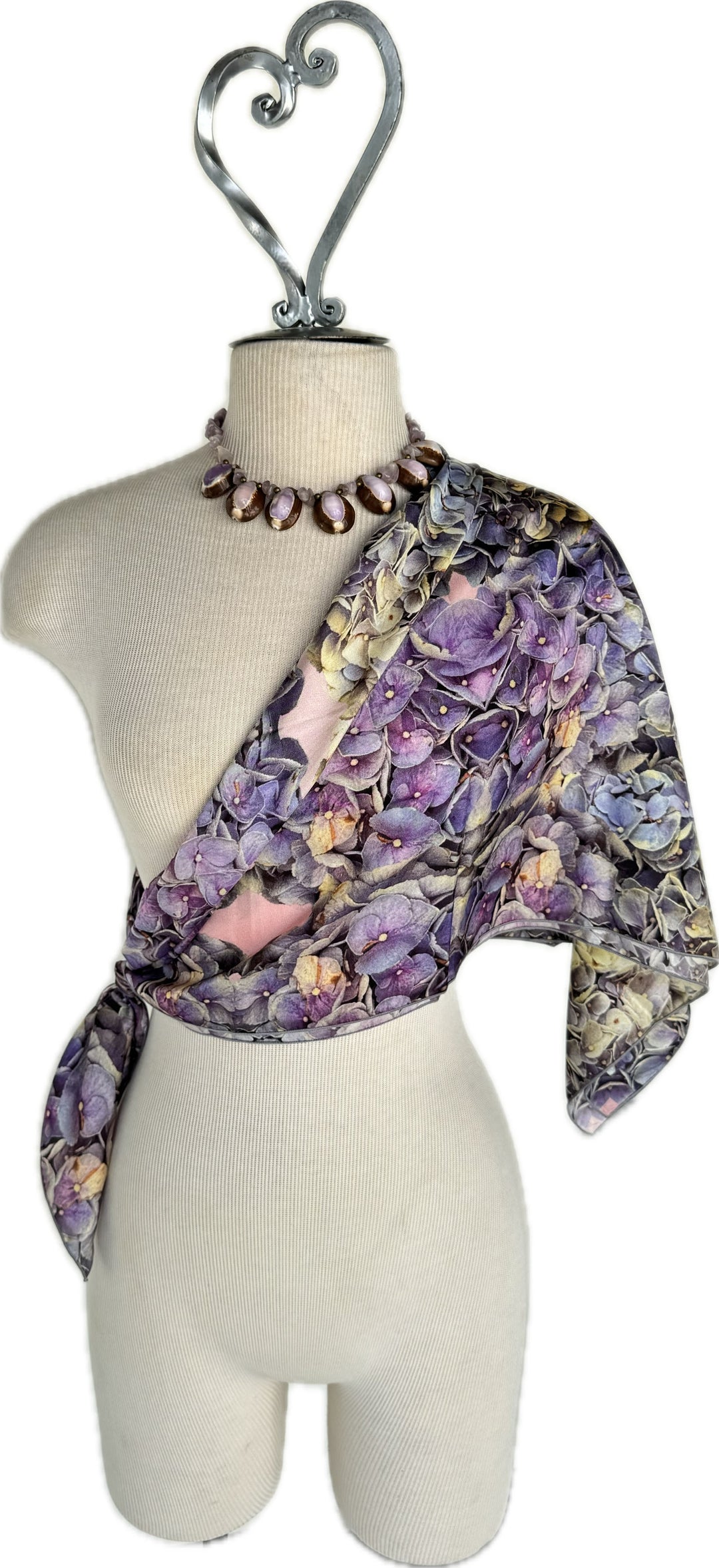 Blue Lavender Hydrangea Square Scarf