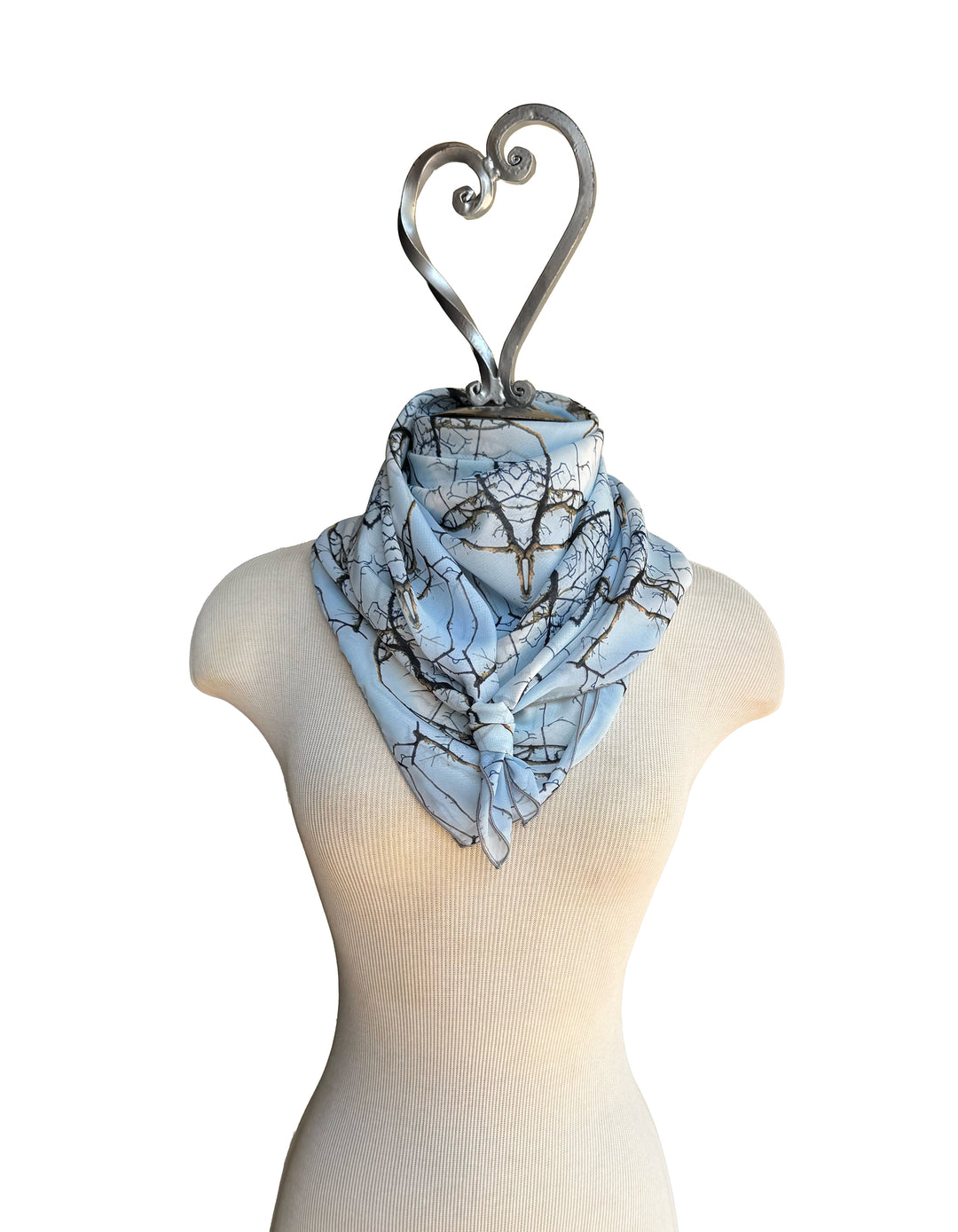 Blue Lichen Lace Long Scarf