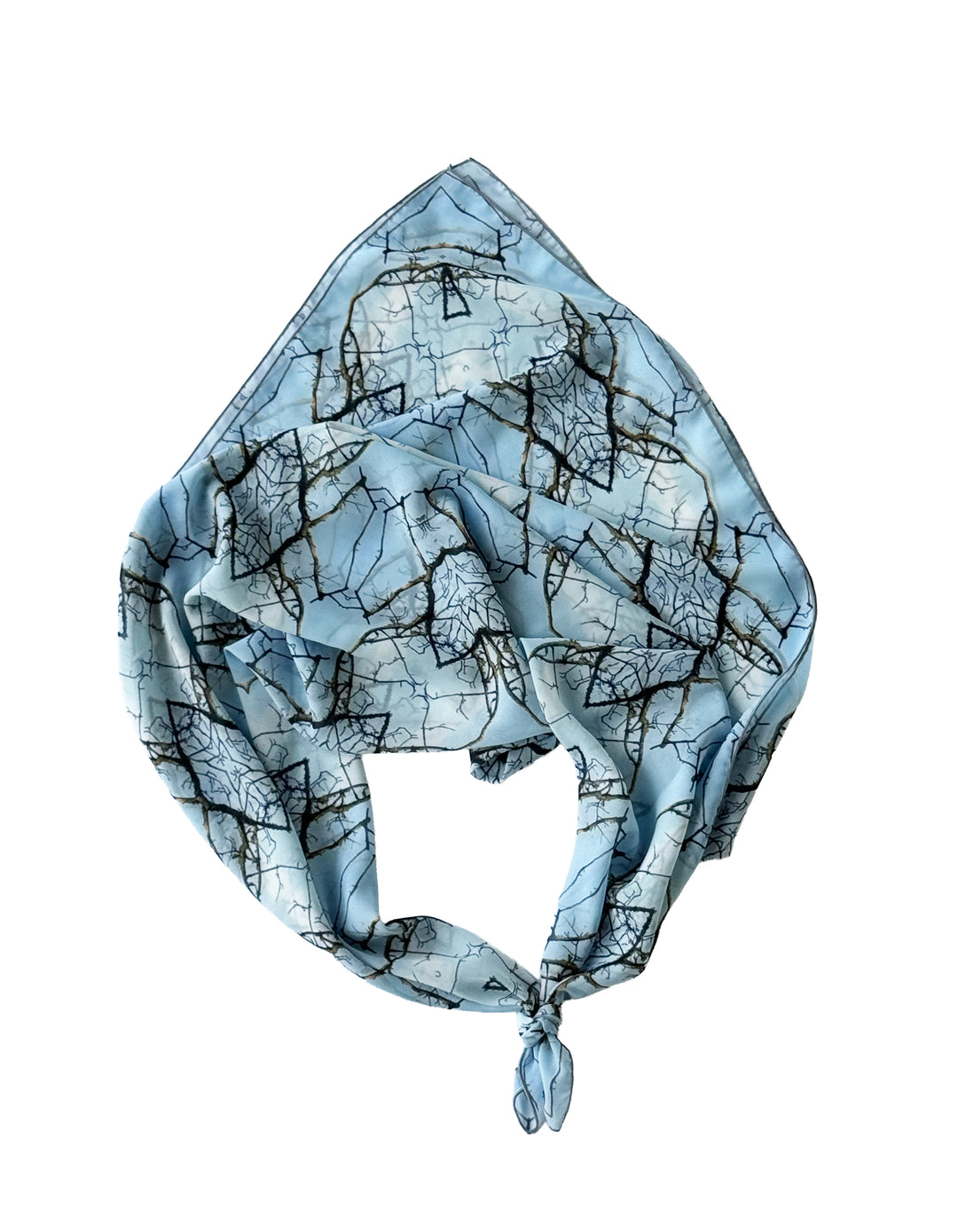 Blue Lichen Lace Square Scarf