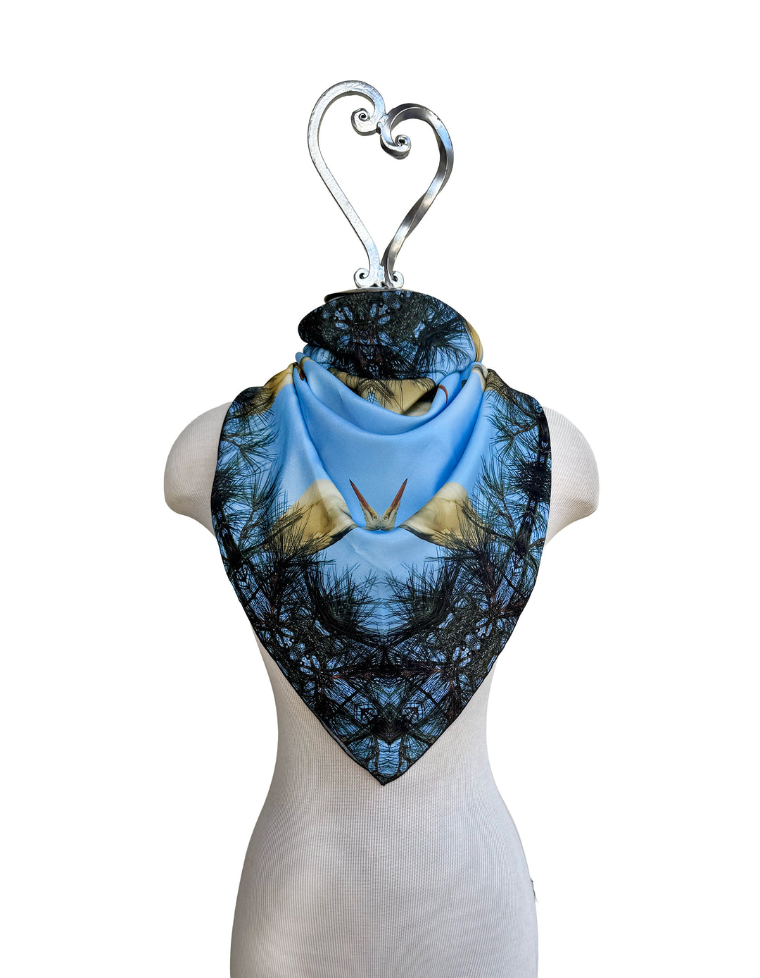 White Egret Square Scarf
