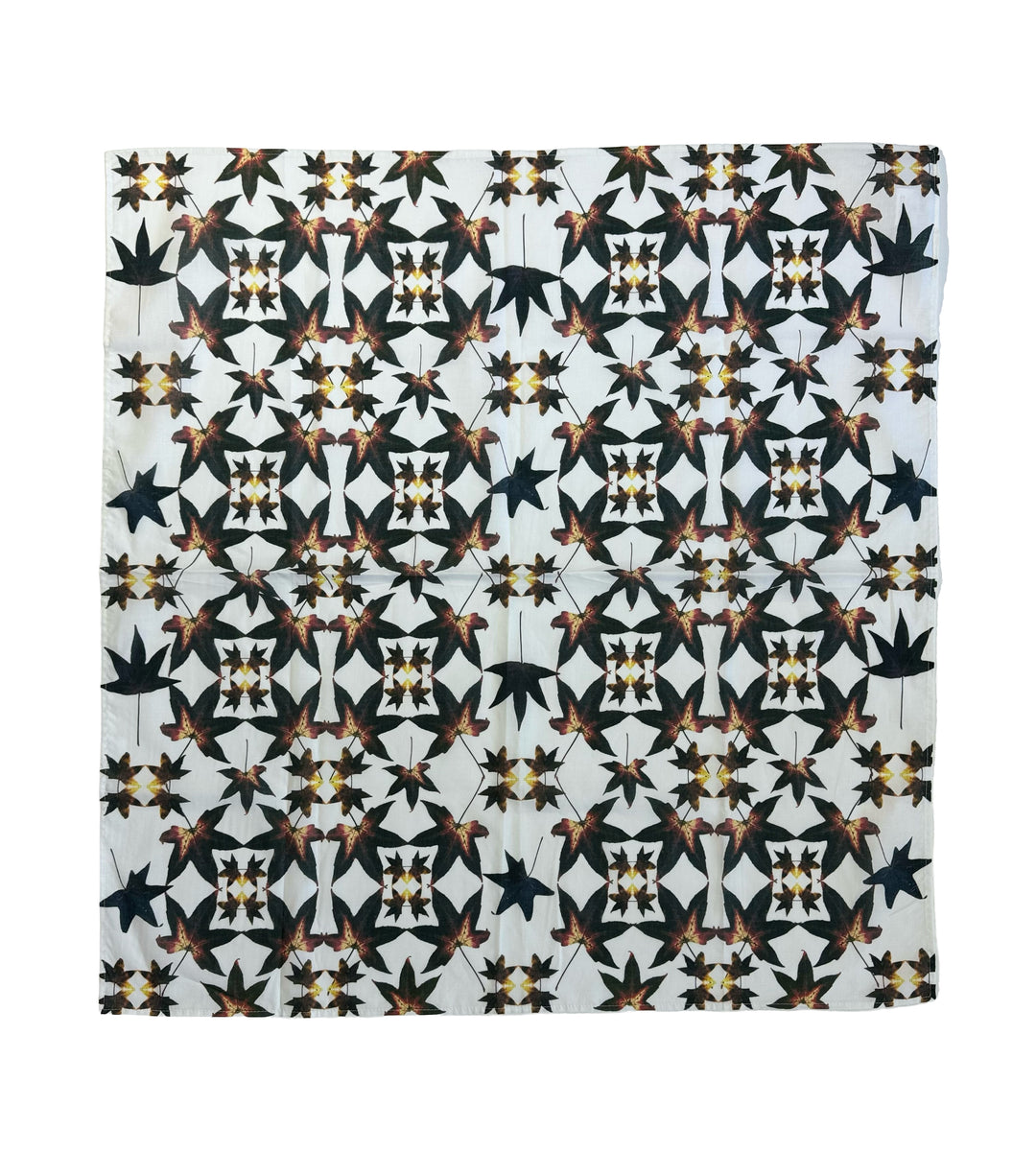 Black Leaf Jumble Square Scarf