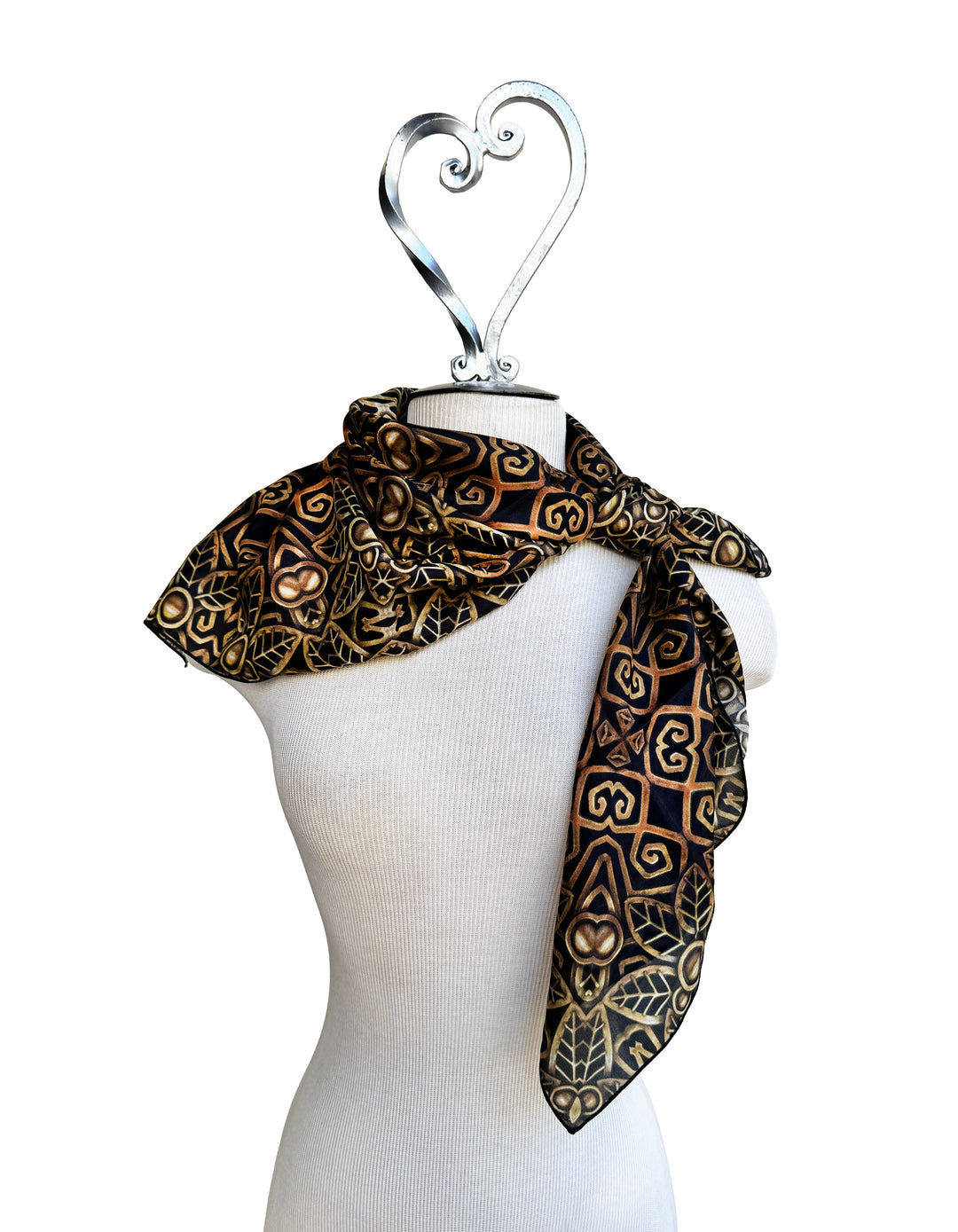 Art Deco Brass Foliage Square Scarf