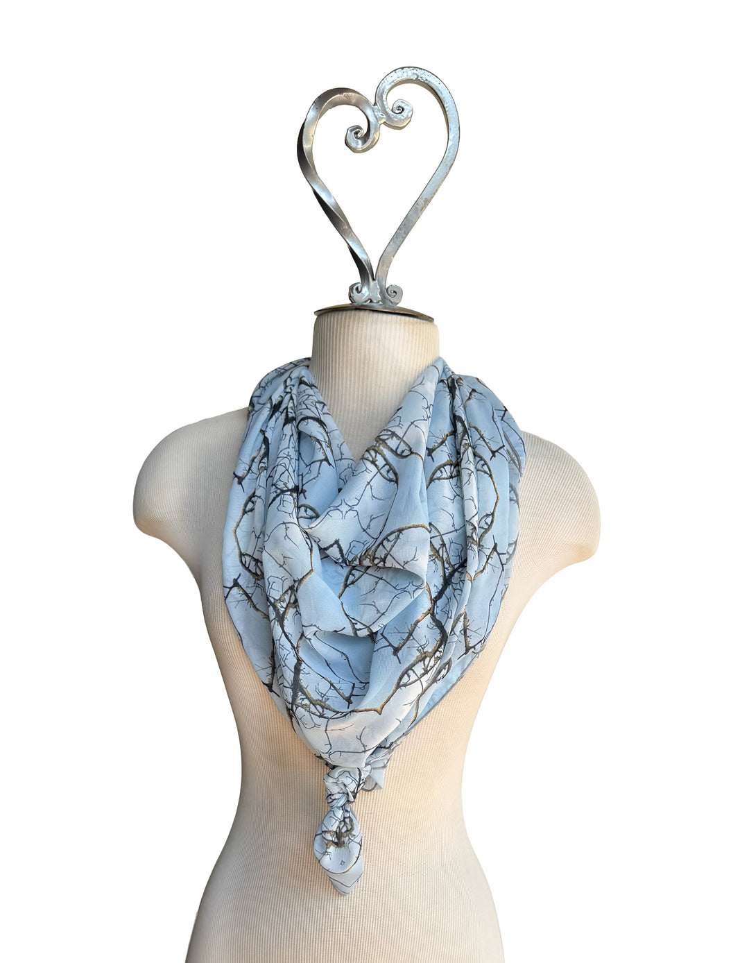 Blue Lichen Lace Long Scarf