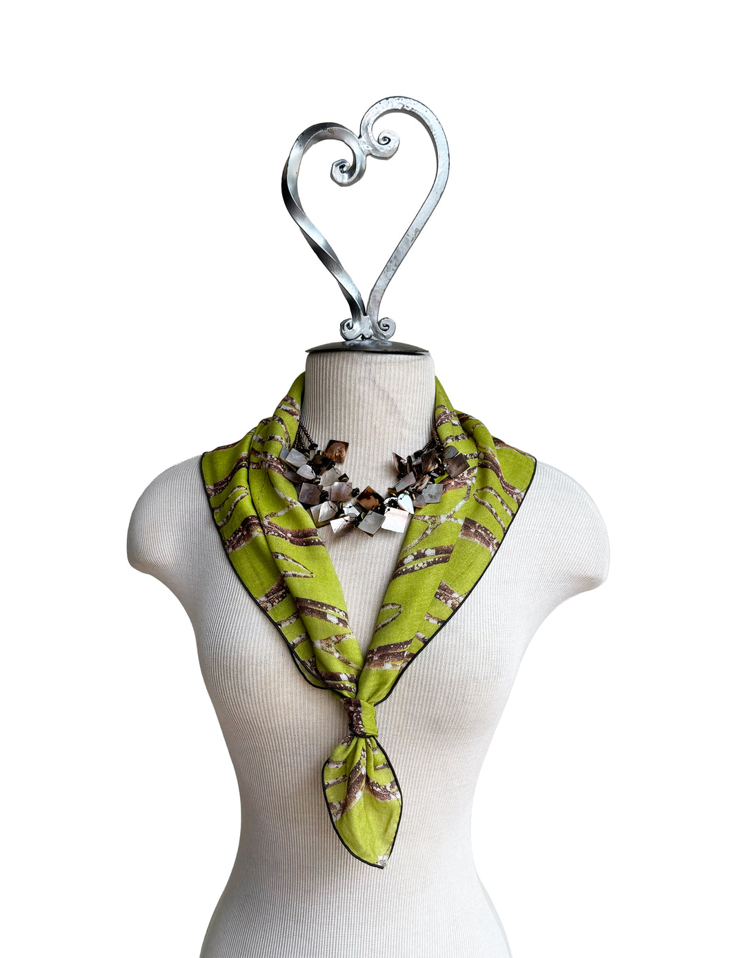 Lichen Logs Green Square Scarf