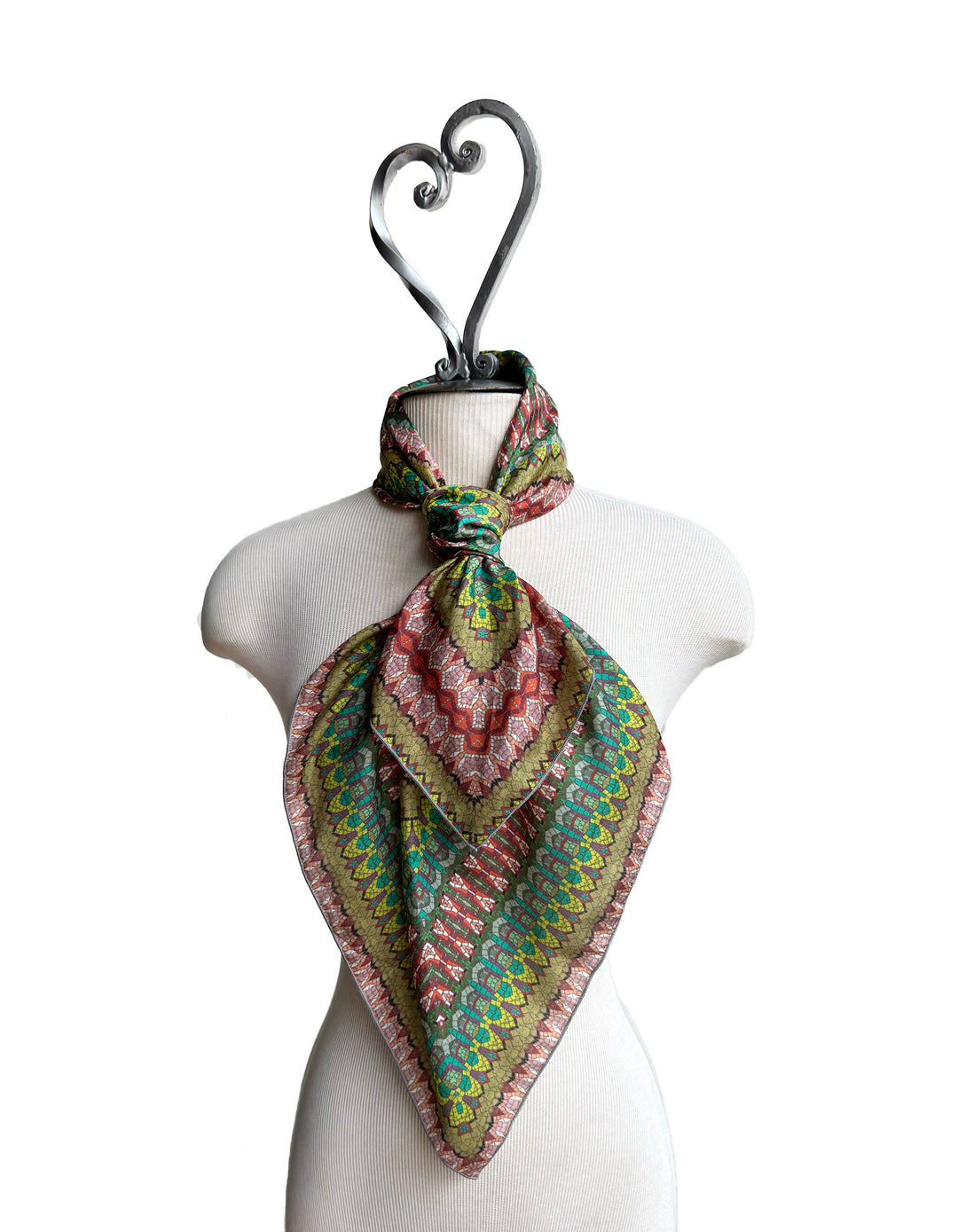 Red Mosaic Quilt Square Scarf