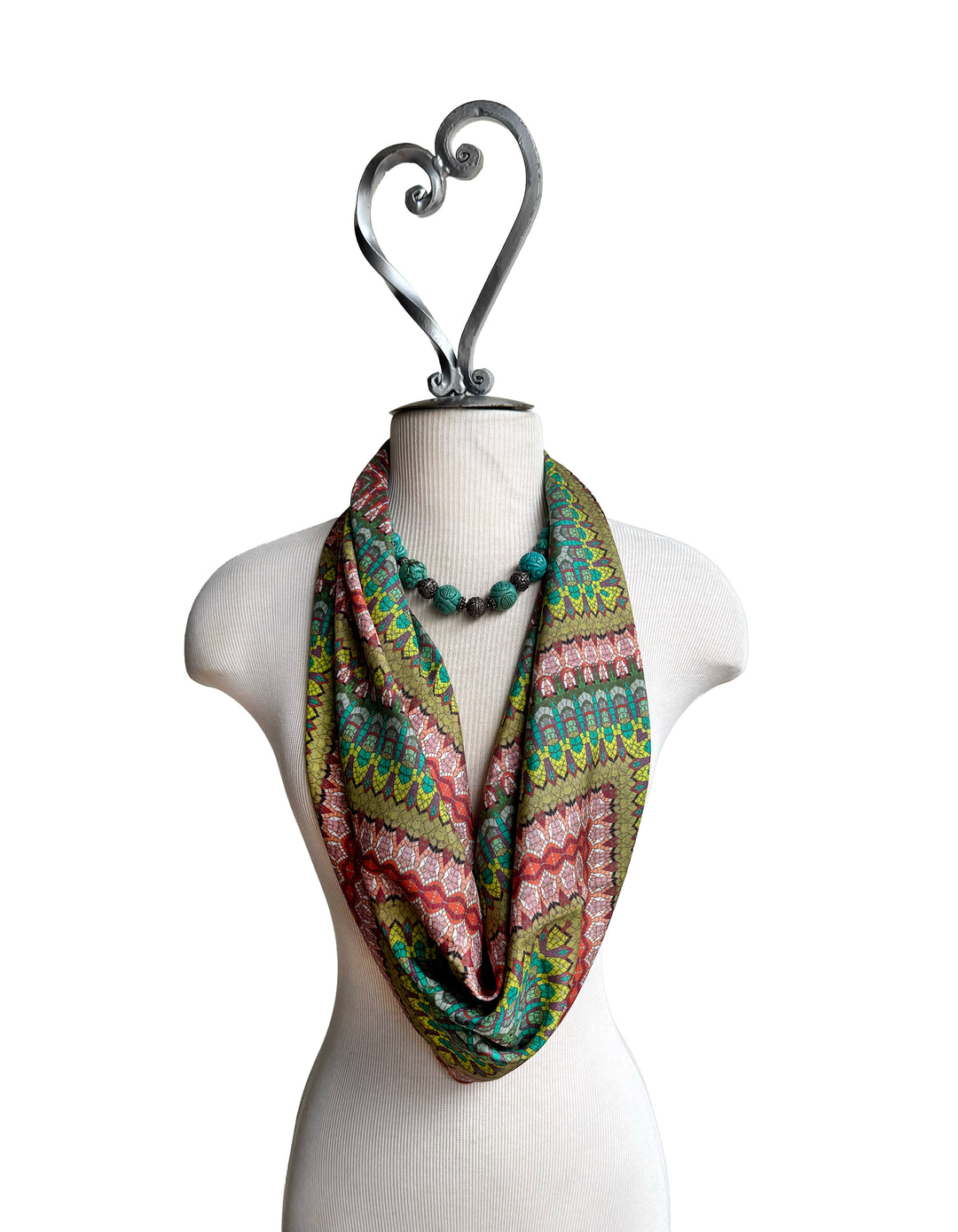 Red Mosaic Quilt Square Scarf