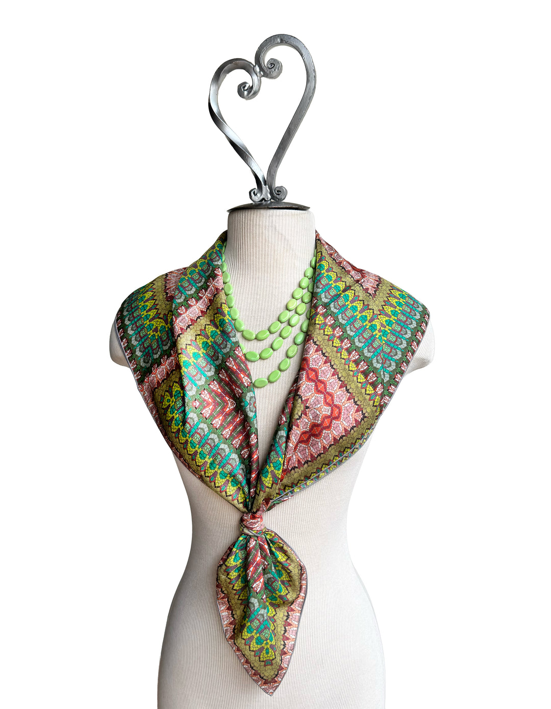 Red Mosaic Quilt Square Scarf