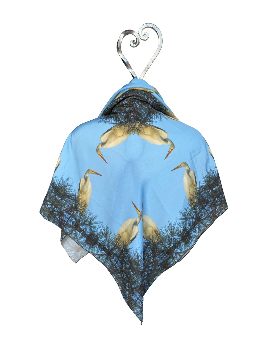 White Egret Square Scarf