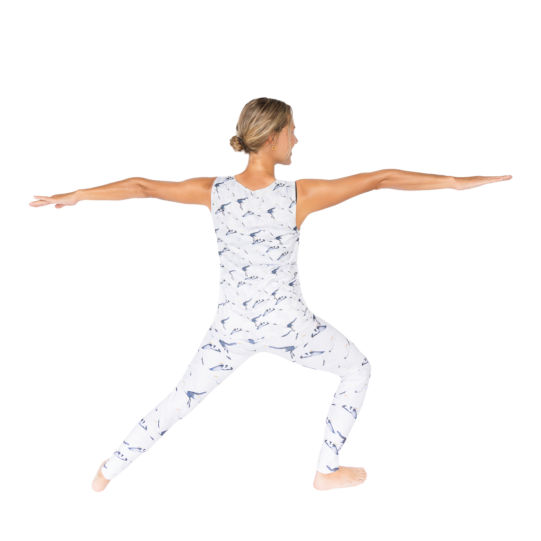 White Egret Migration Yoga Leggings