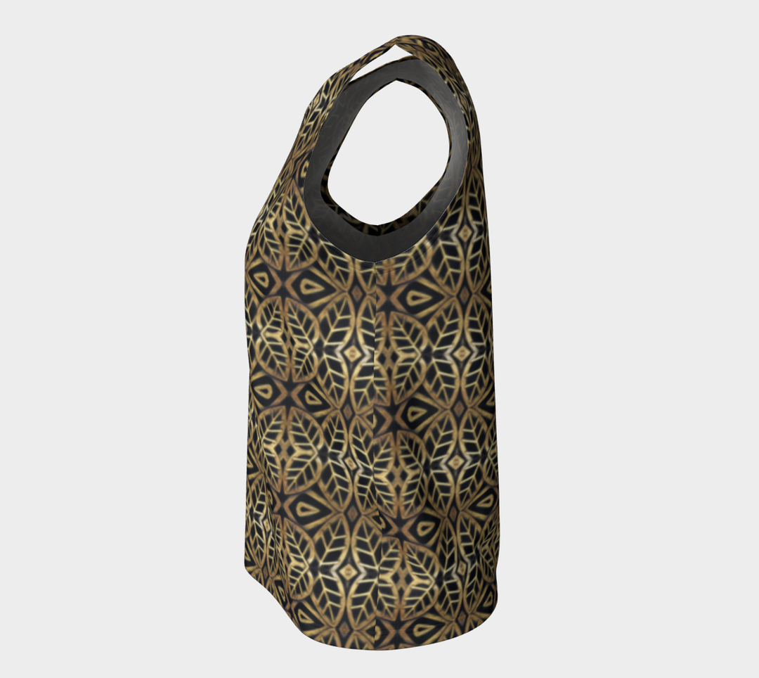 Art Deco Brass Leaves (Long) Loose Tank Top