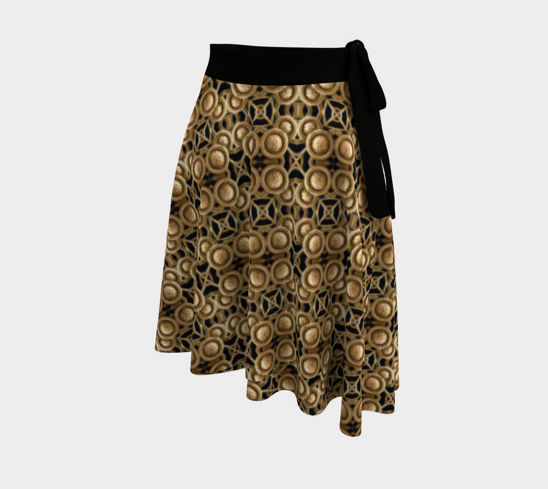 Art Deco Brass Circles Wrap Skirt