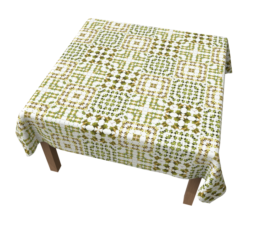 Army Green Leaf Quilt Tablecloth