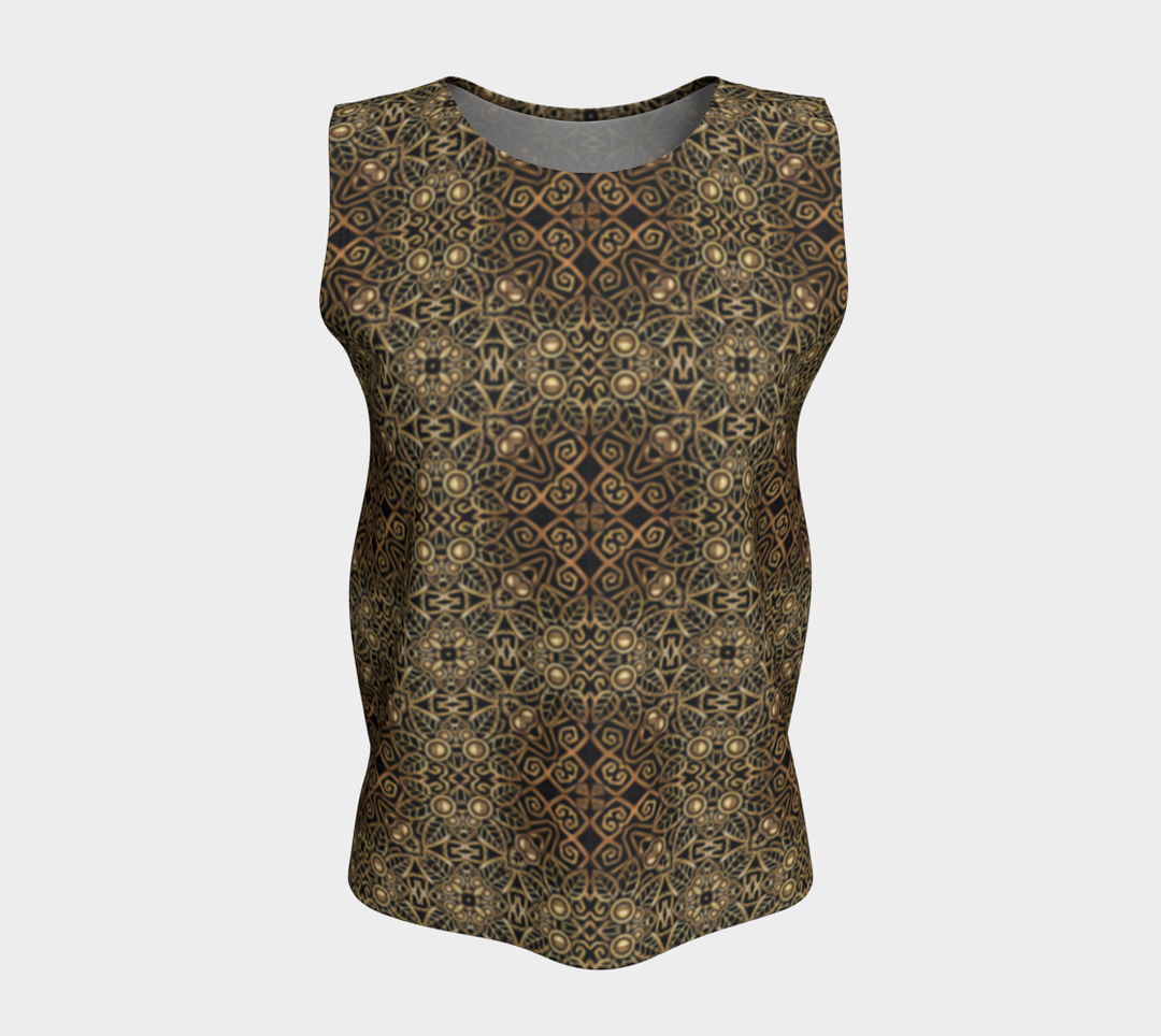 Art Deco Brass Foliage (Long) Loose Tank Top
