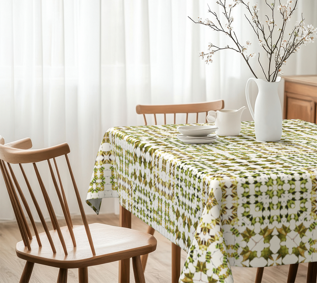 Army Green Leaf Quilt Tablecloth