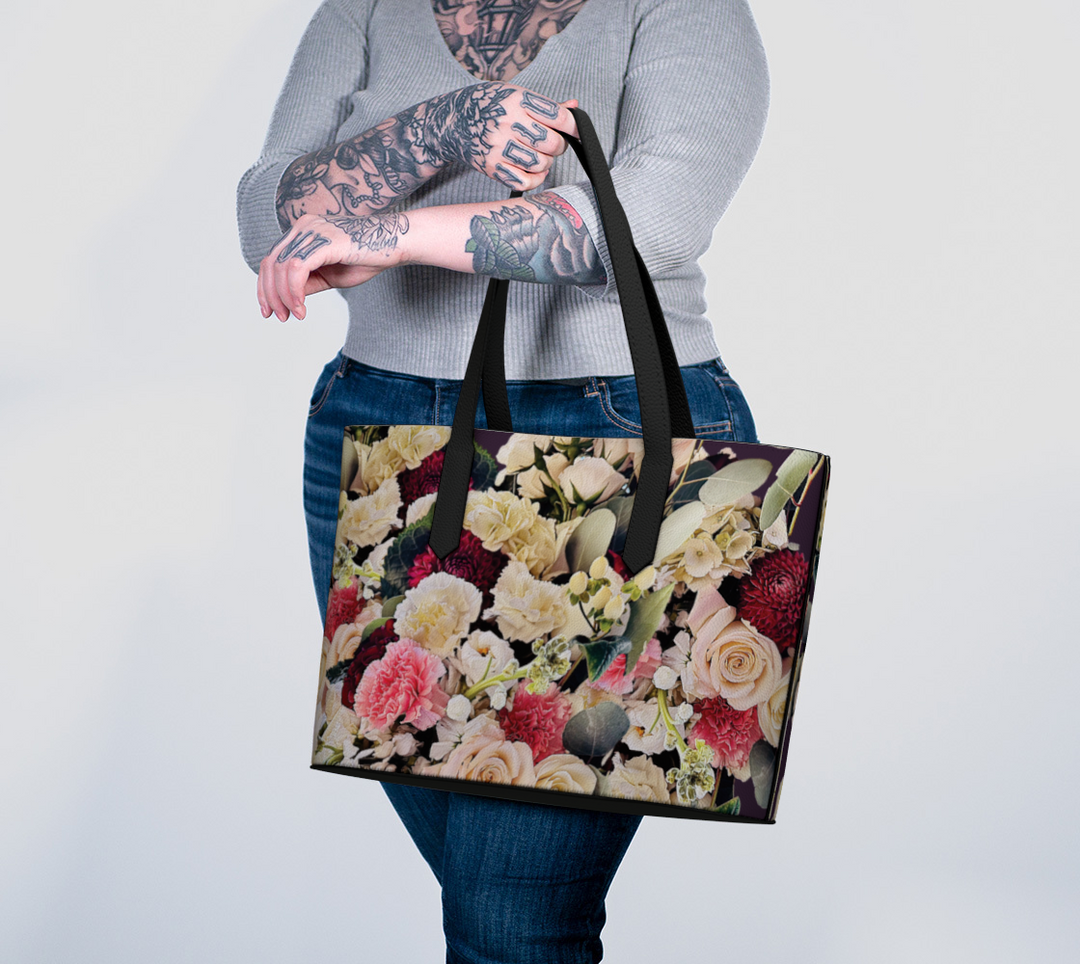 Wedding Flowers 3 Vegan Leather Tote Bag