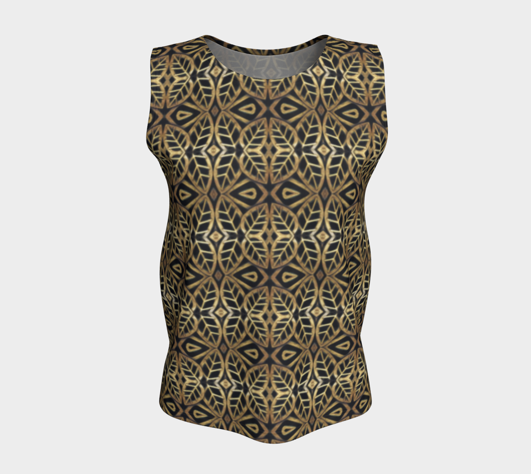 Art Deco Brass Leaves (Long) Loose Tank Top