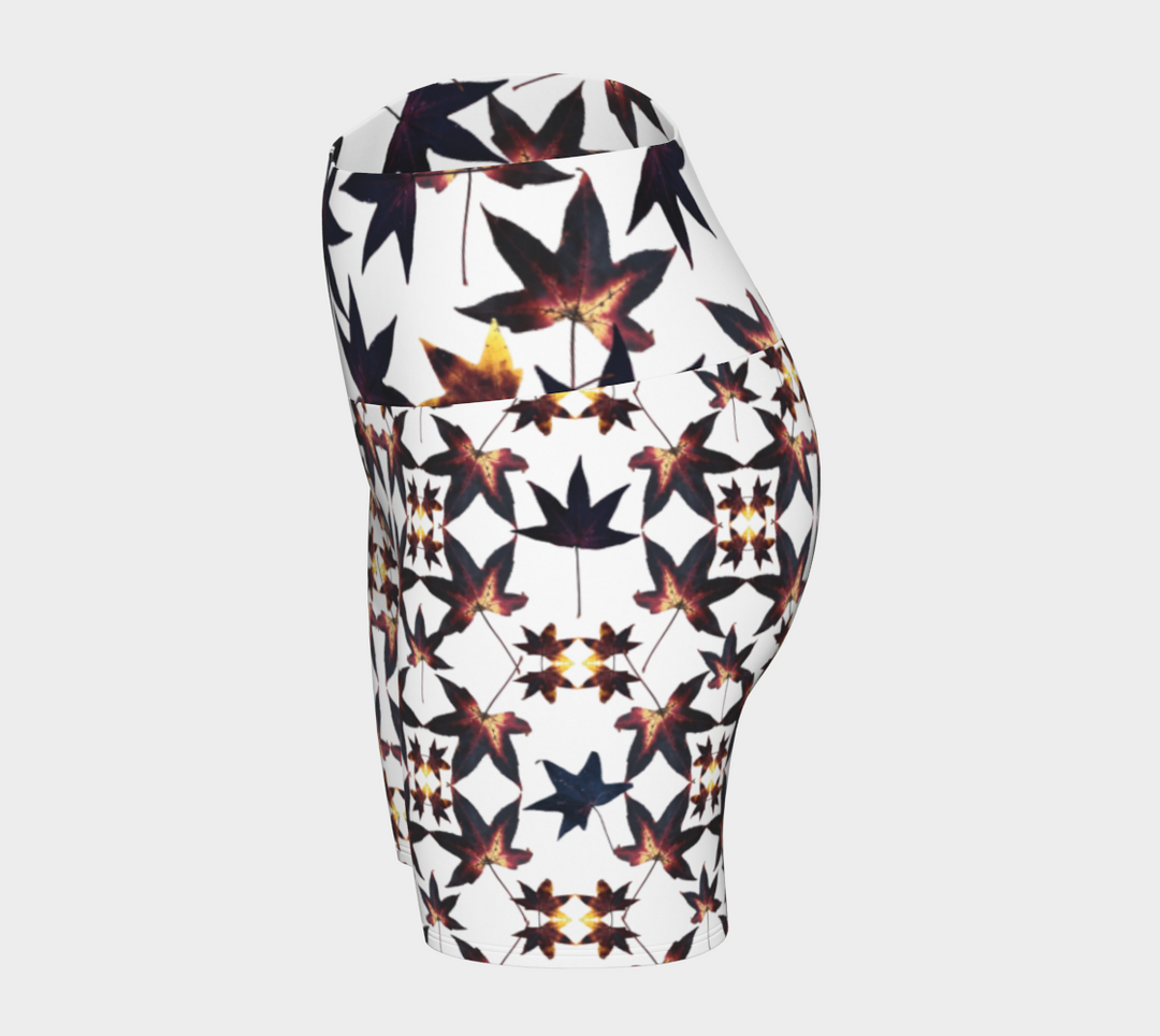 Black Leaf Jumble Yoga Shorts