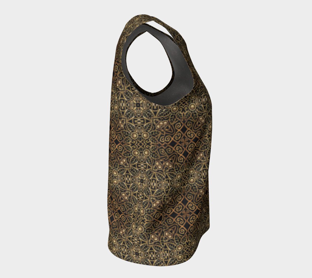 Art Deco Brass Foliage (Long) Loose Tank Top