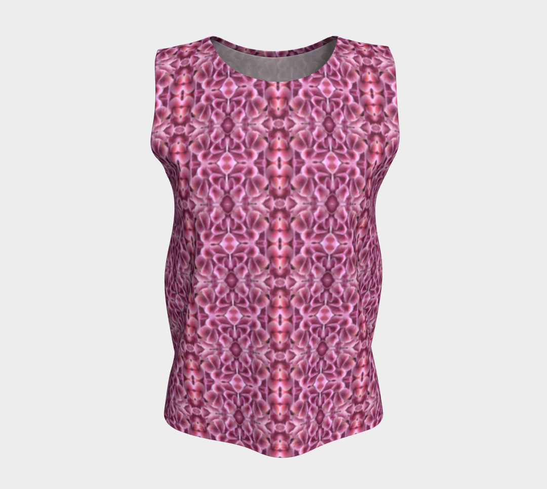 Pink Hydrangea (Long) Loose Tank Top