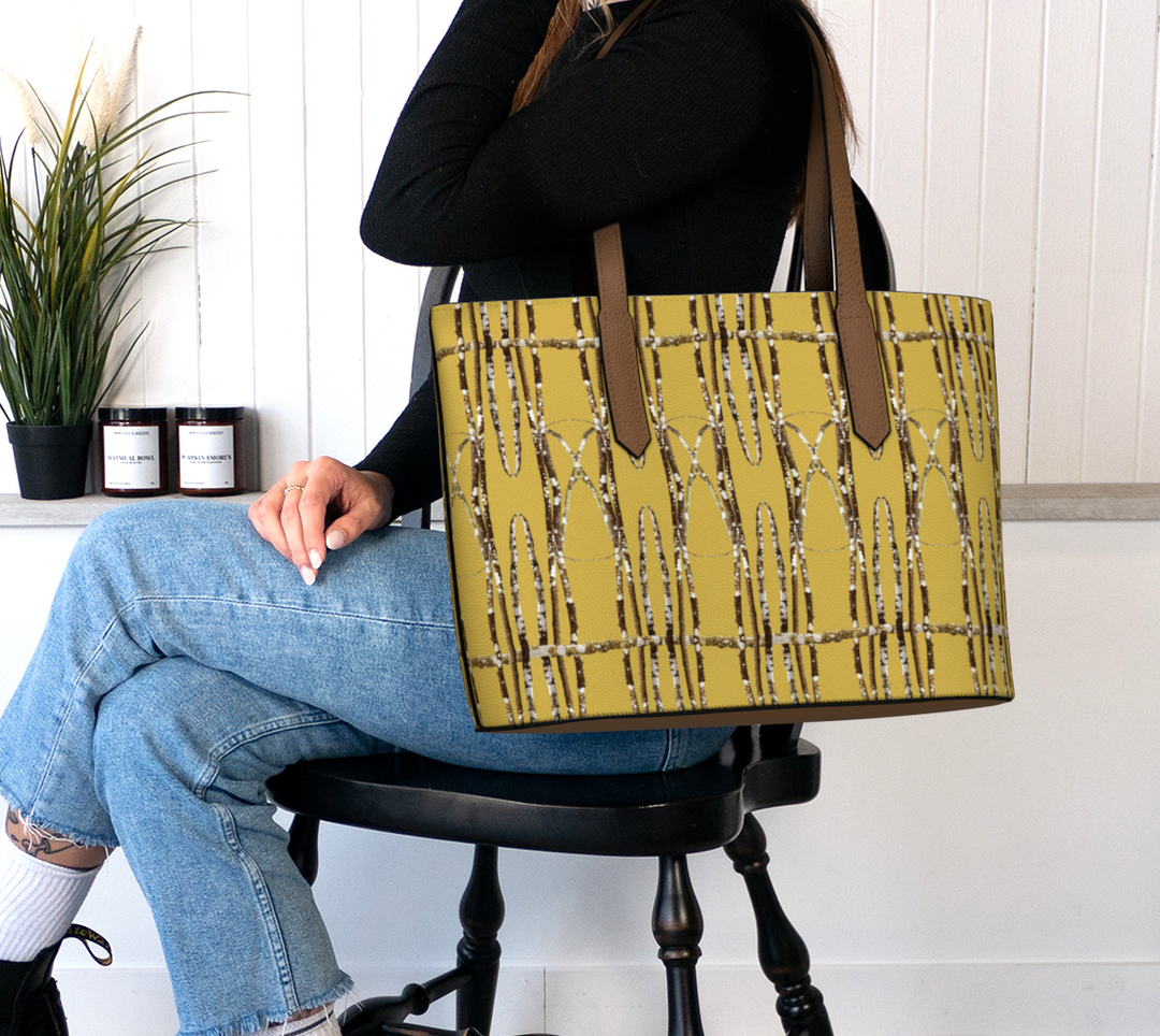 Lichen Log Tan Vegan Leather Tote Bag