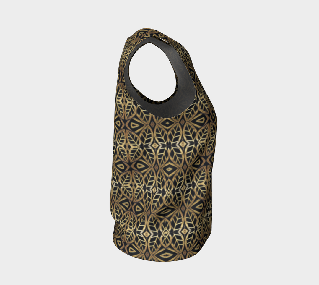 Art Deco Brass Leaves (Long) Loose Tank Top