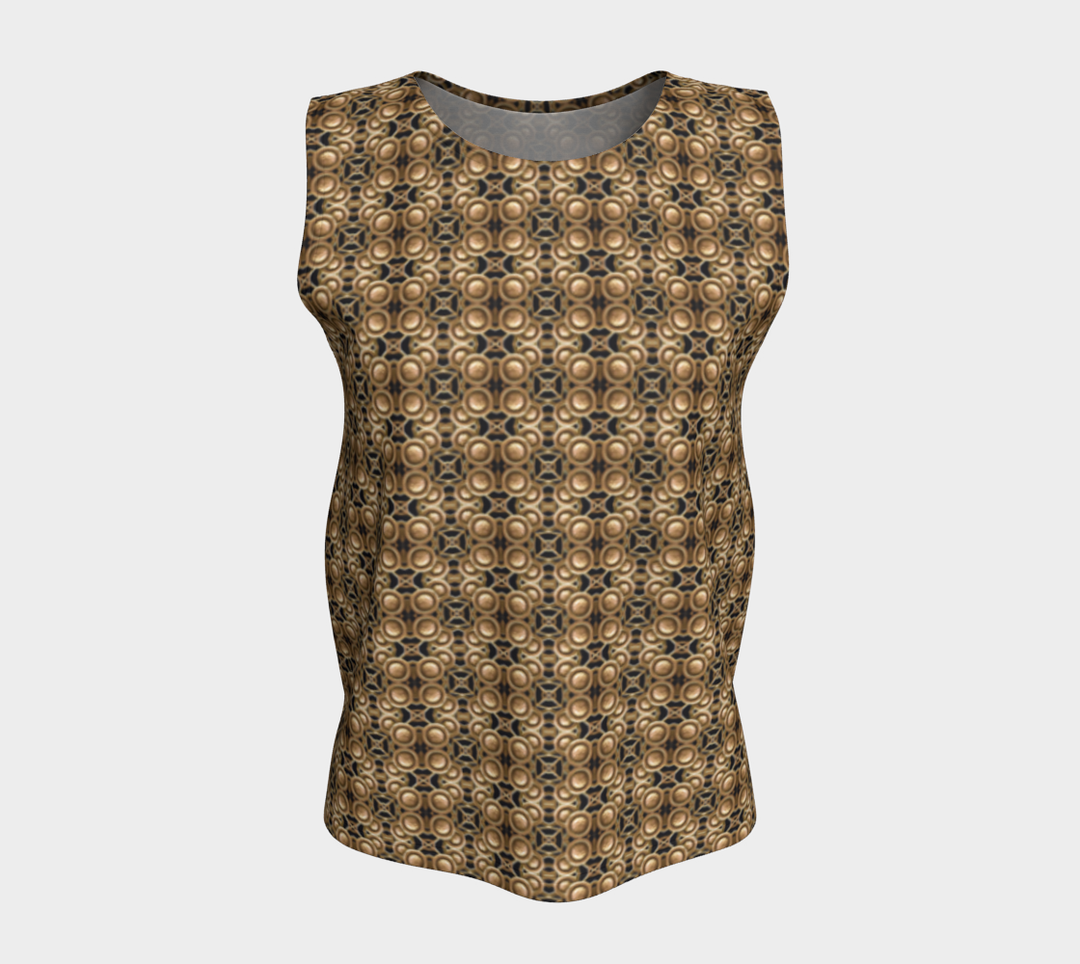 Art Deco Brass Circles (Long) Loose Tank Tops