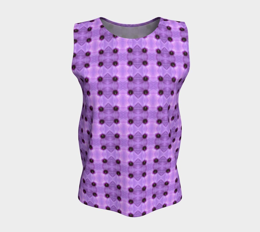 Morning Glory Grid (Long) Loose Tank Top