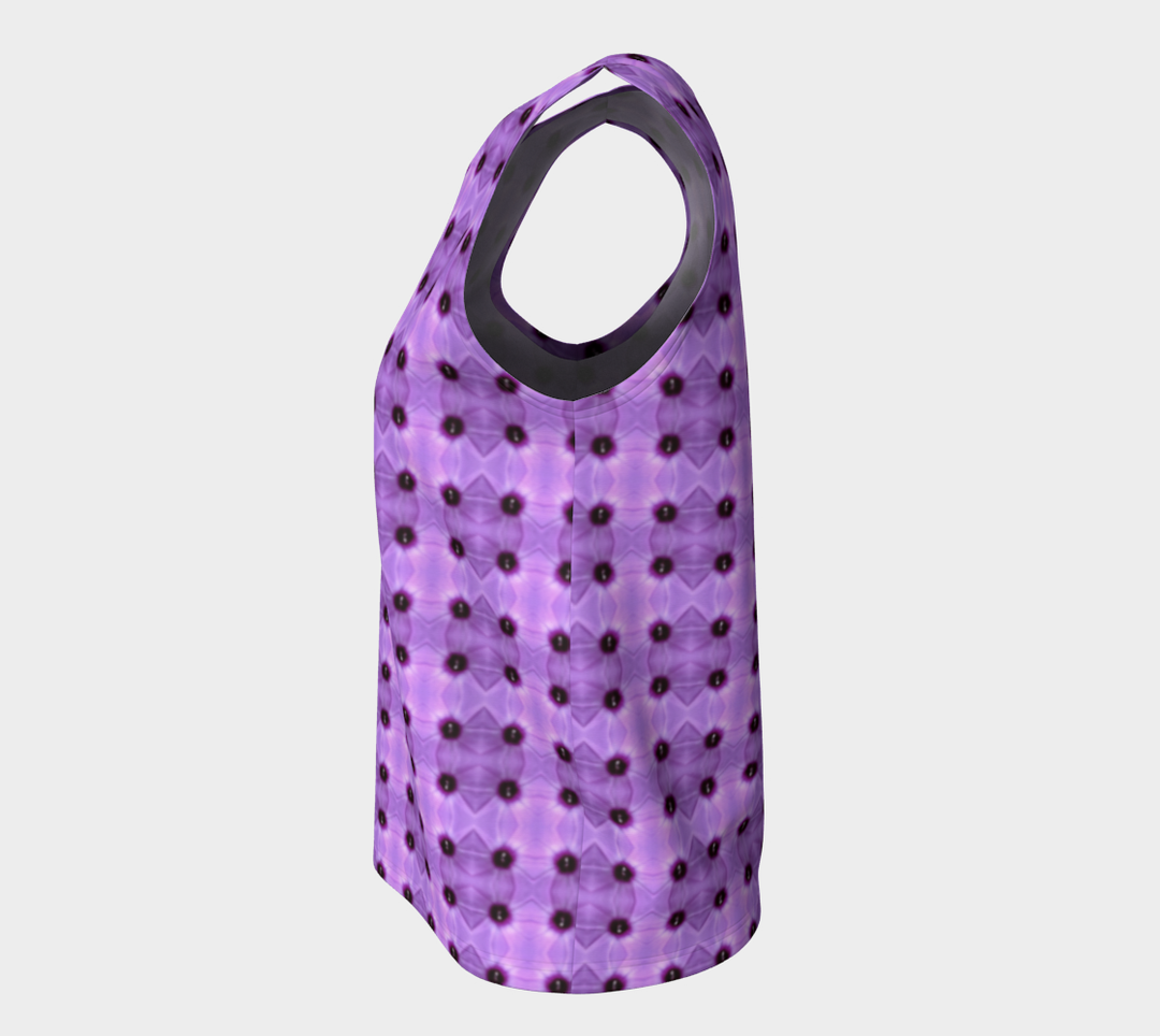 Morning Glory Grid (Long) Loose Tank Top