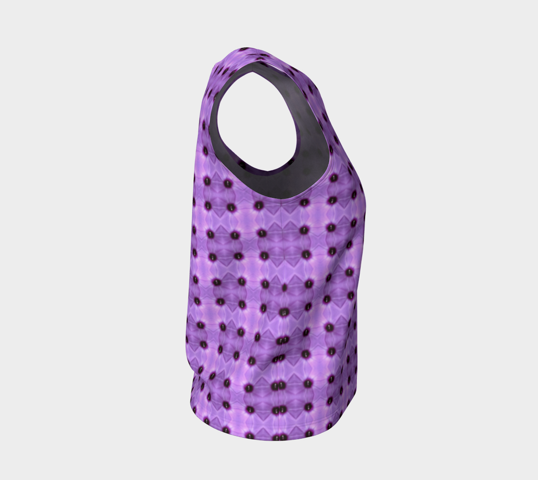 Morning Glory Grid (Long) Loose Tank Top