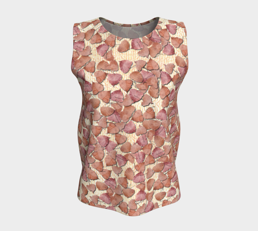 Pink Leaves on the Kitchen Counter (Long) Loose Tank Top