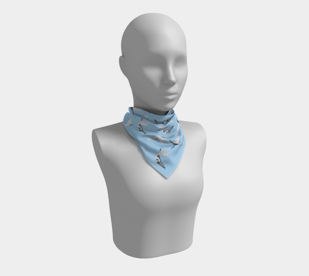 White Egret Lunchtime Traffic Square Scarf