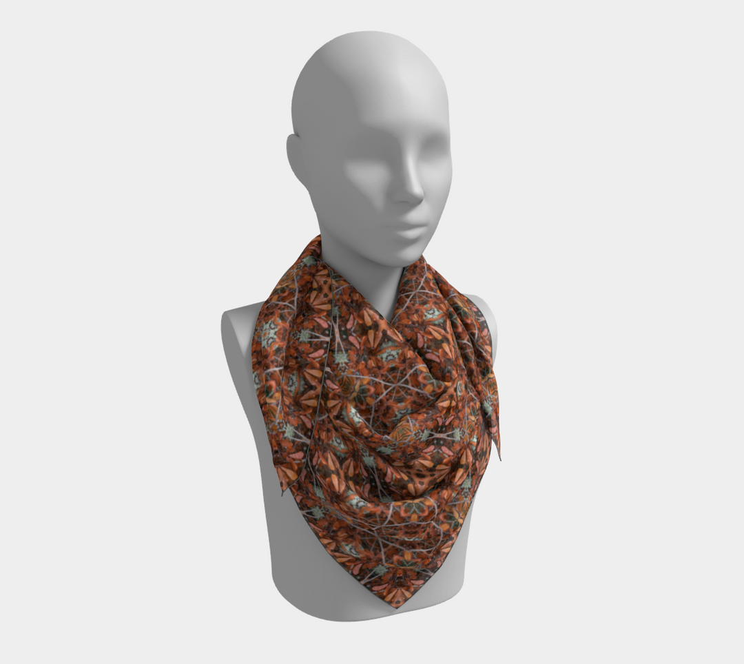 Beryl's Red Leaves Square Scarf
