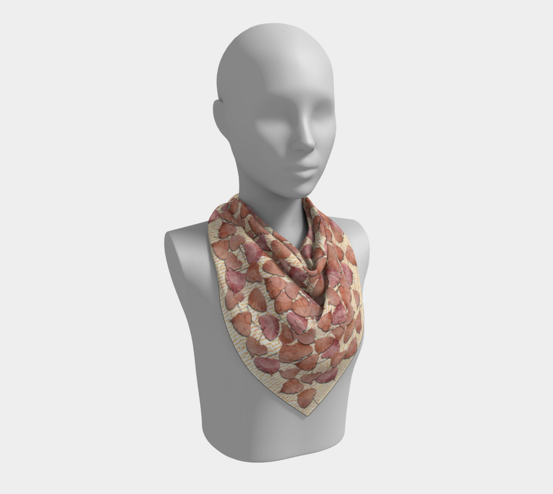 Pink Leaves on the Kitchen Counter Square Scarf