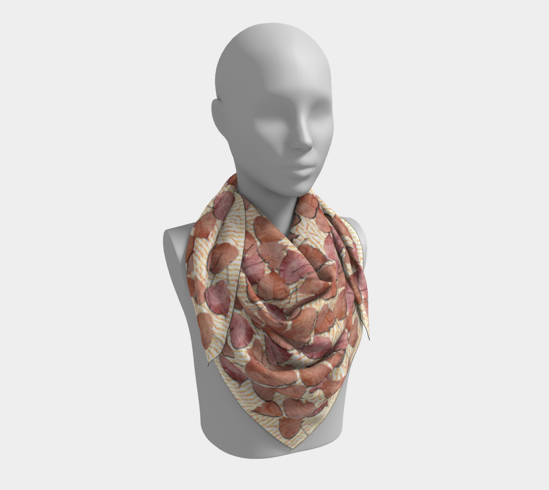 Pink Leaves on the Kitchen Counter Square Scarf