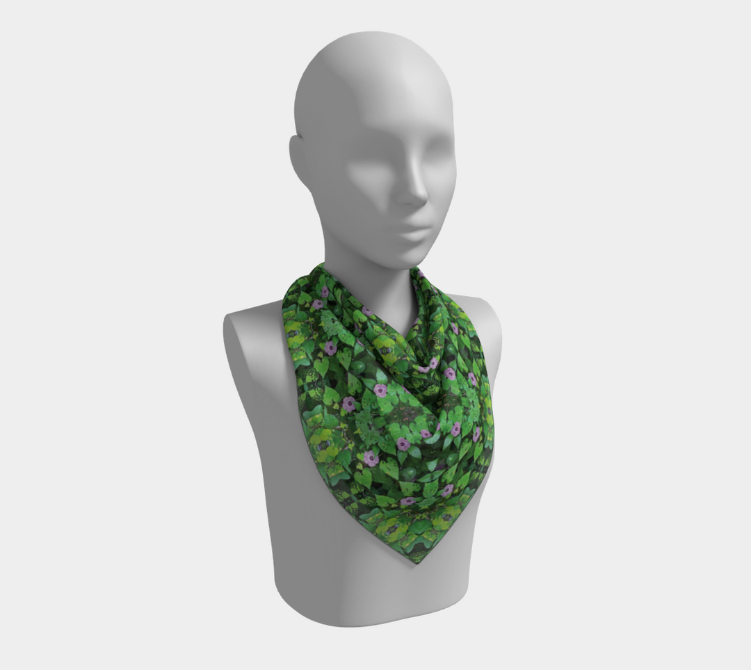 Morning Glory Vines Square Scarf