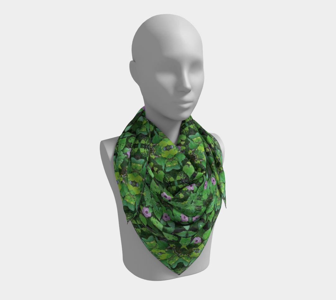 Morning Glory Vines Square Scarf