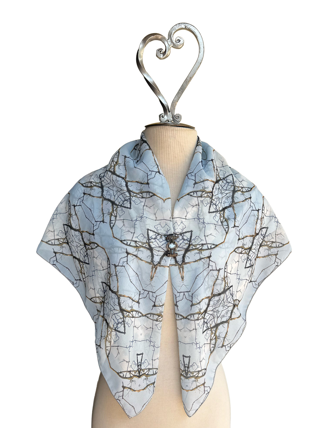 Blue Lichen Lace Long Scarf