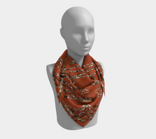 Load image into Gallery viewer, Lichen Logs Red Square Scarf
