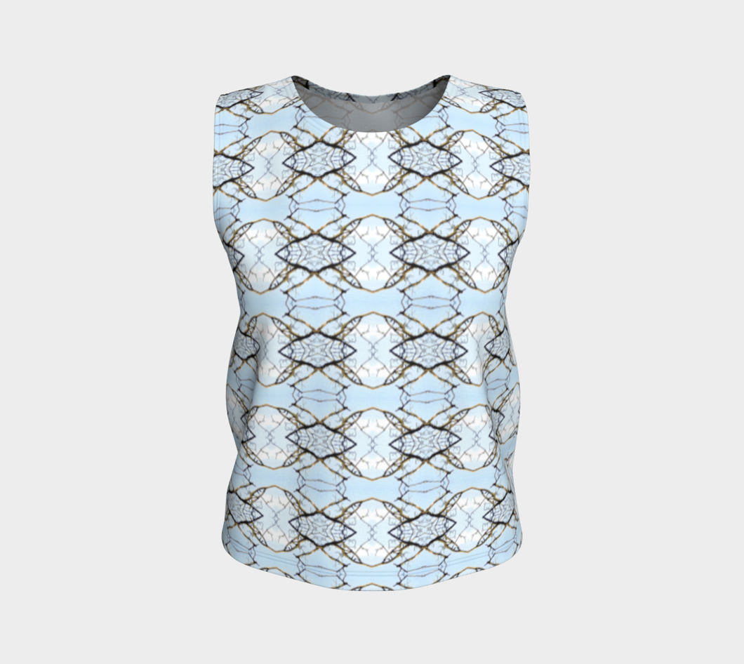 Blue Lichen Lace Loose Tank Top