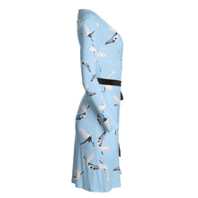 Load image into Gallery viewer, White Egret Lunchtime Traffic Wrap Dress
